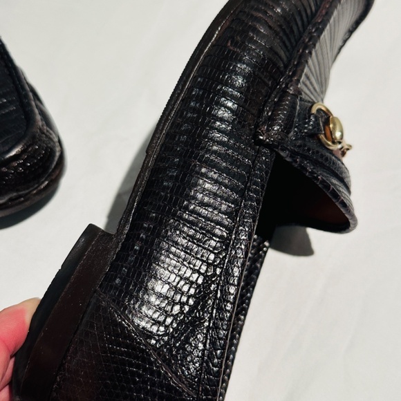 Gucci Lizard Dark Brown Men\'s Brixton Loafer Size 10.5 main image 13